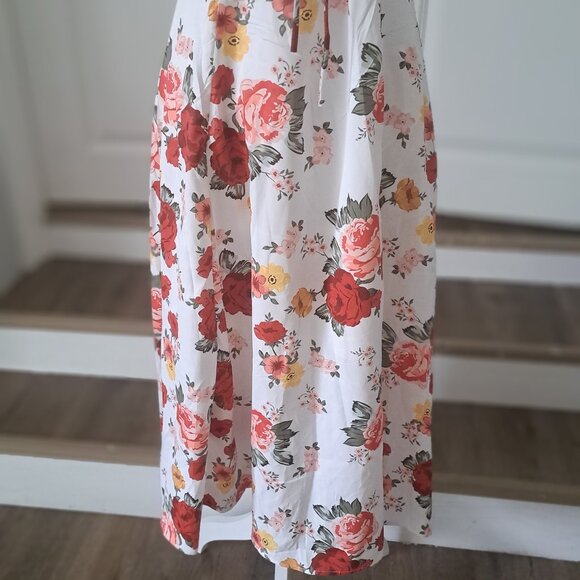 AGYMNX Floral Strap a-line sundress cami midi tie up front lace up back L NWT - Picture 8 of 11